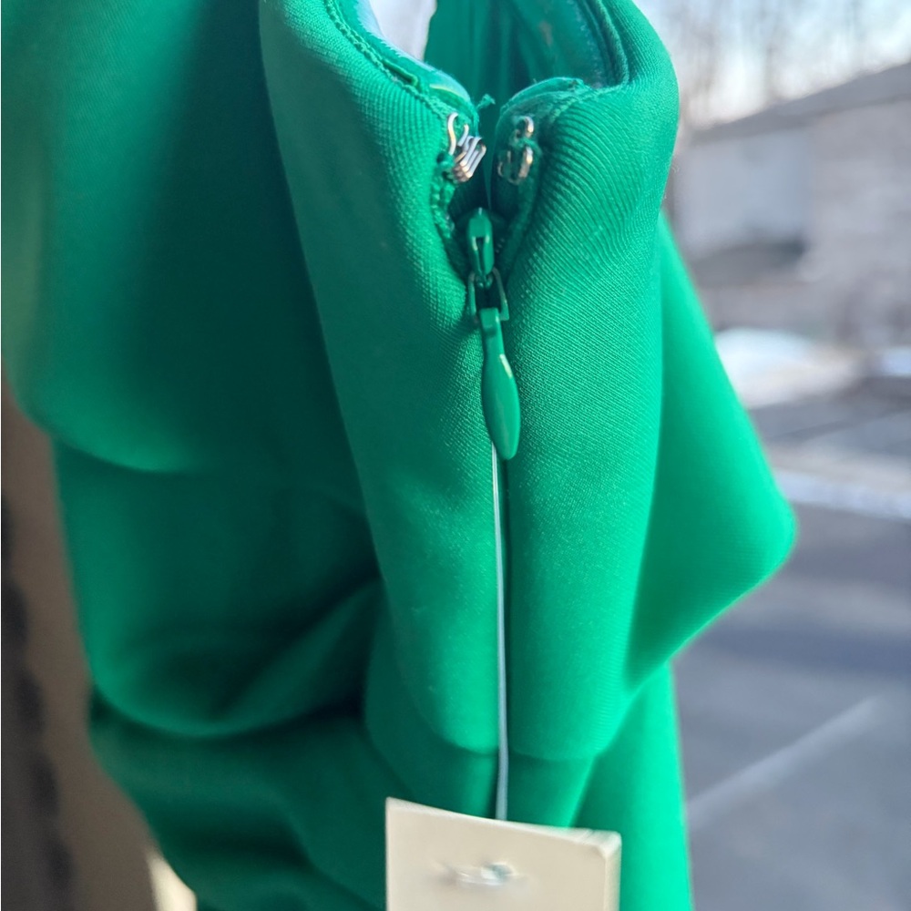 🆕🌿 Eliza J Emerald Green One-Shoulder Ruched Cocktail Dress Size 14 Party Formal - Picture 9 of 16